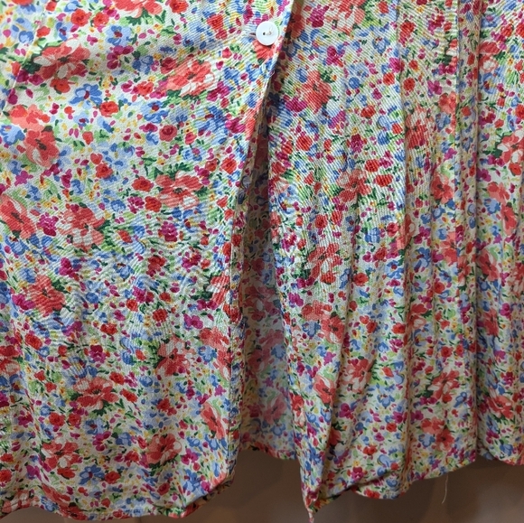 Vintage Coldwater Creek Button Up Floral Maxi Dress Shoulder Pads 16P 90s - Picture 9 of 11
